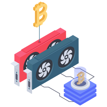 Bitcoin storage cooling system  イラスト