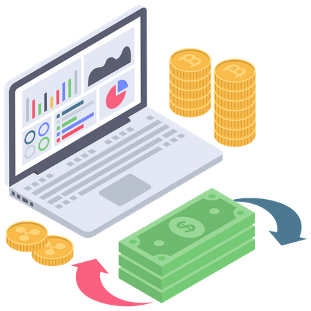 Bitcoin to money exchange analysis  Illustration