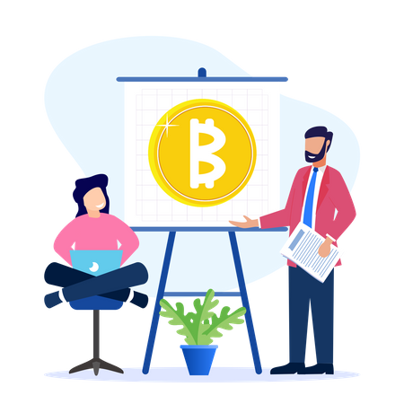 Bitcoin traders  Illustration