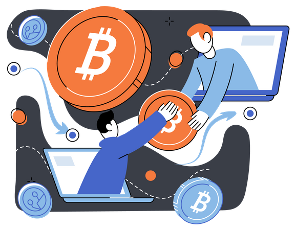 Bitcoin trading Illustration
