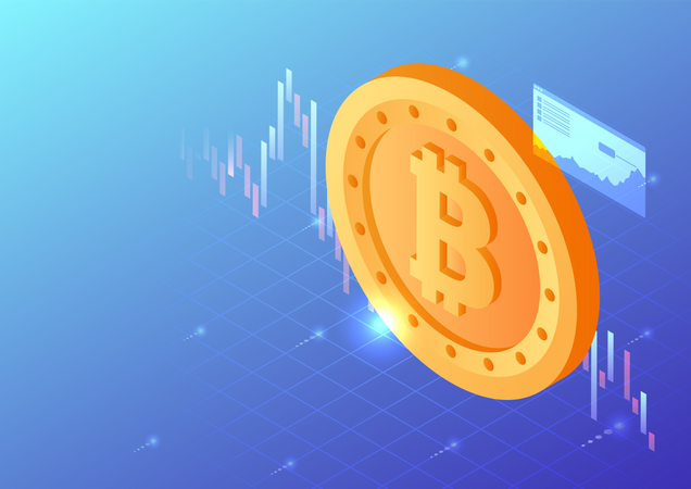 Bitcoin trading chart  イラスト