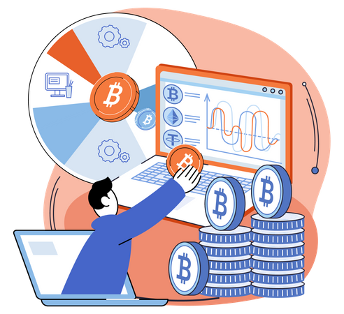 Bitcoin trading  Illustration