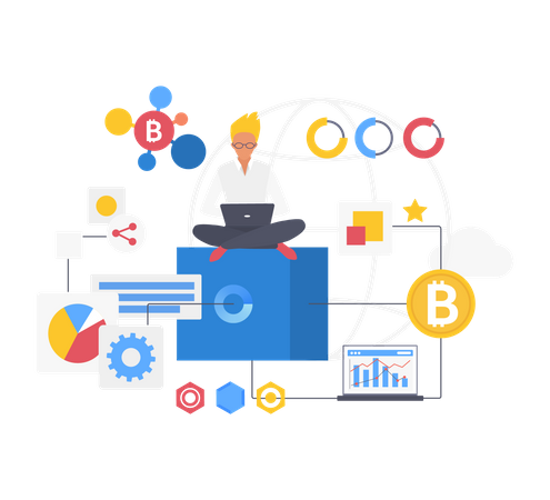 Bitcoin trading  イラスト