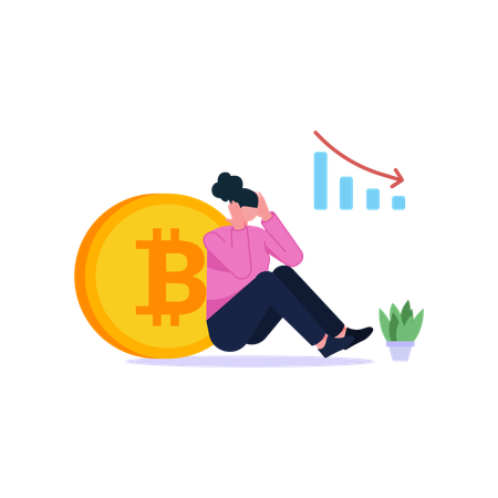 Bitcoin Trading loss  Illustration