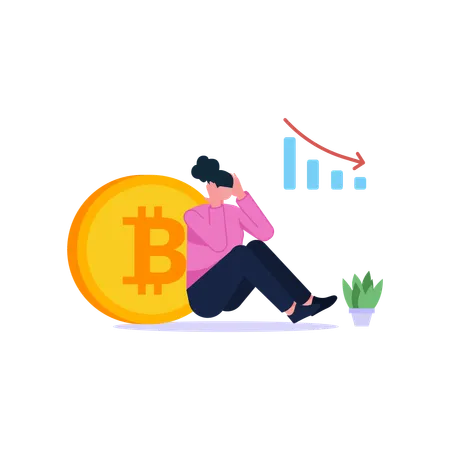 Bitcoin Trading loss  Illustration