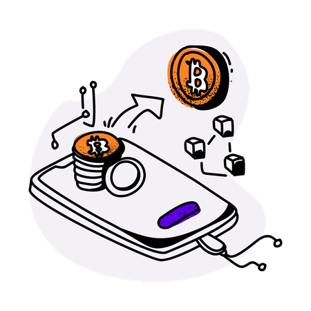 Transação de bitcoin  Ilustração