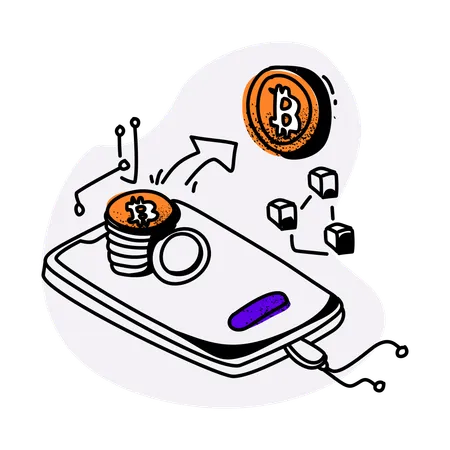 Transação de bitcoin  Ilustração