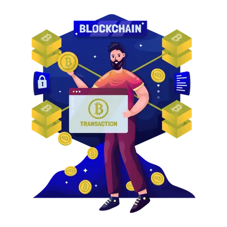 Bitcoin transaction  Illustration