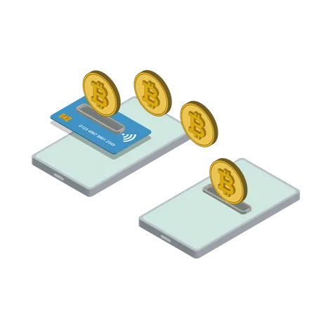 Bitcoin Payment sending & receiving Illustration