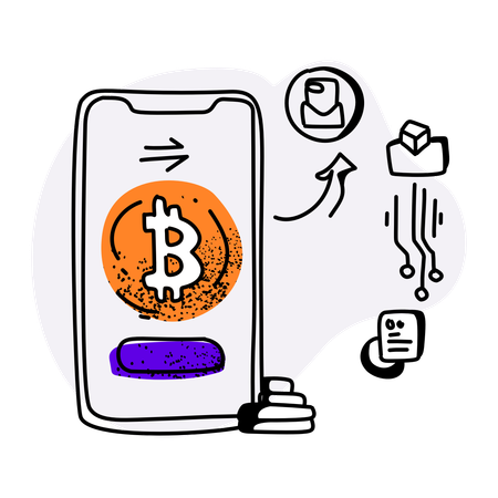 Bitcoin transfer  Illustration