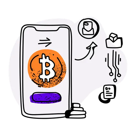 Bitcoin transfer  Illustration