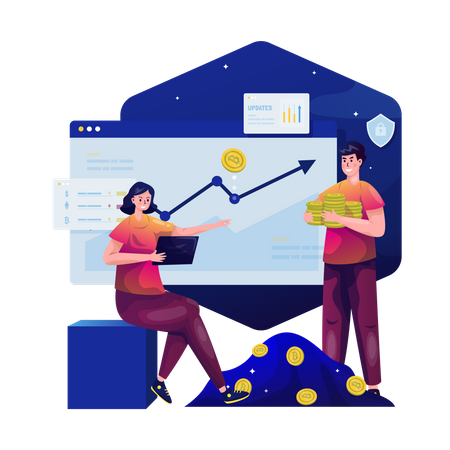Bitcoin treading analysis  イラスト