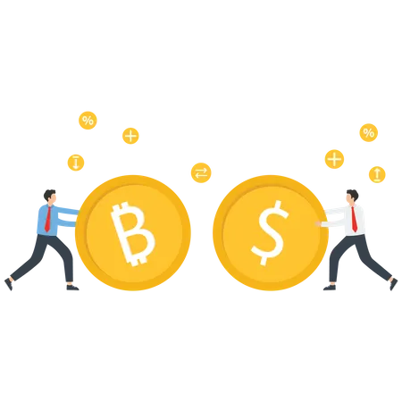 Bitcoin Value Compared To Dollar Money  Illustration