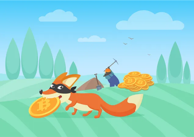 Vol de bitcoins  Illustration