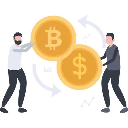 Bitcoin-Währungsumtausch  Illustration