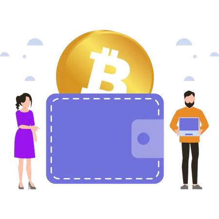 Bitcoin wallet Illustration