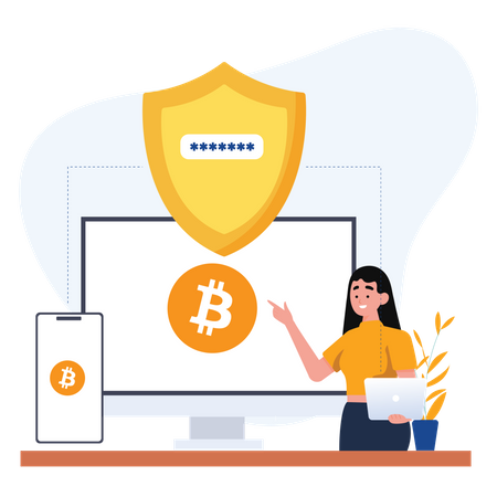 Bitcoin wallet security Illustration