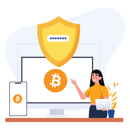 Bitcoin wallet security  Illustration