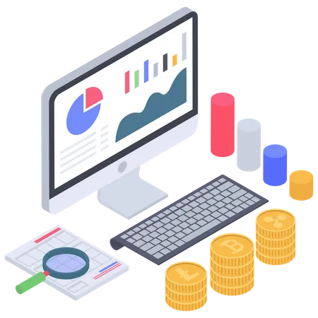 Bitcoin-Wertforschung und -Analyse  Illustration