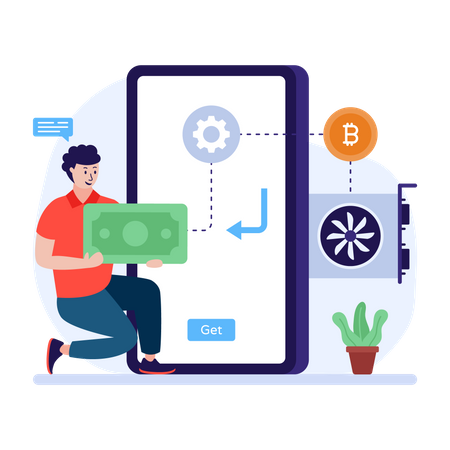 Bitcoin-Zahlungssystem  Illustration