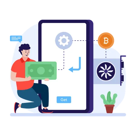 Bitcoin-Zahlungssystem  Illustration