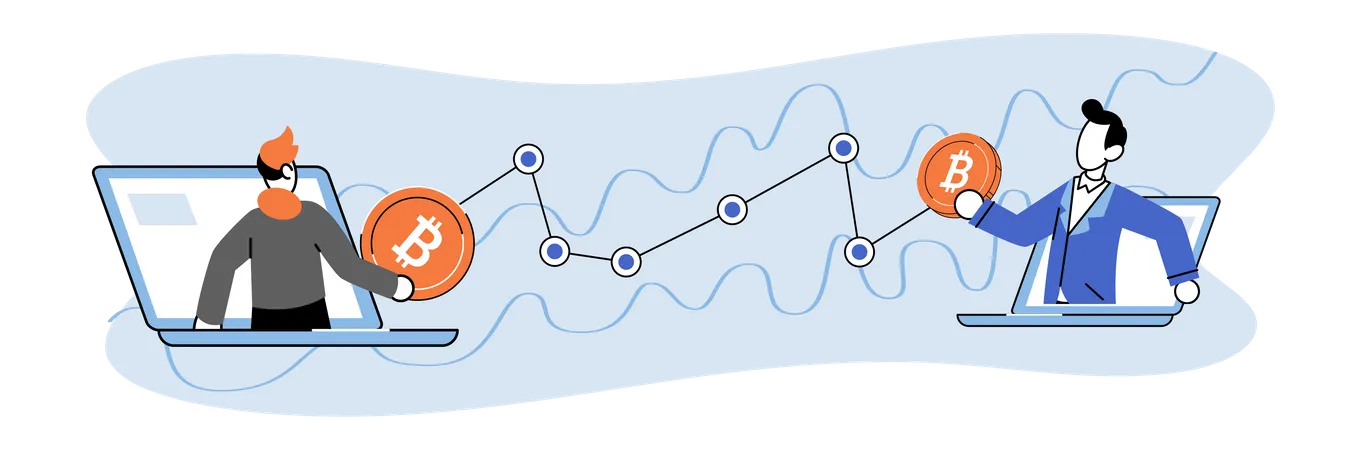 Commerçant de bitcoins  Illustration