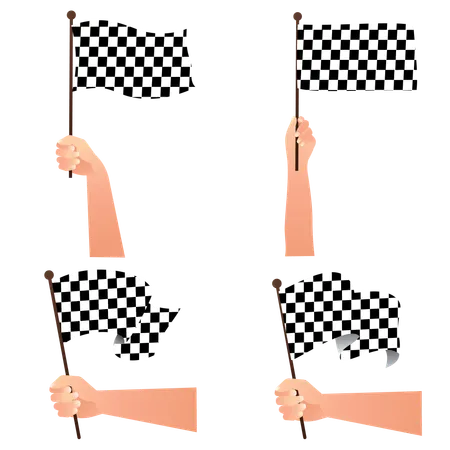 Black and white flag  Illustration