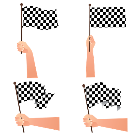 Black and white flag  イラスト