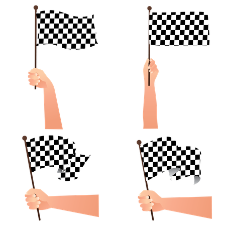 Black and white flag  Illustration