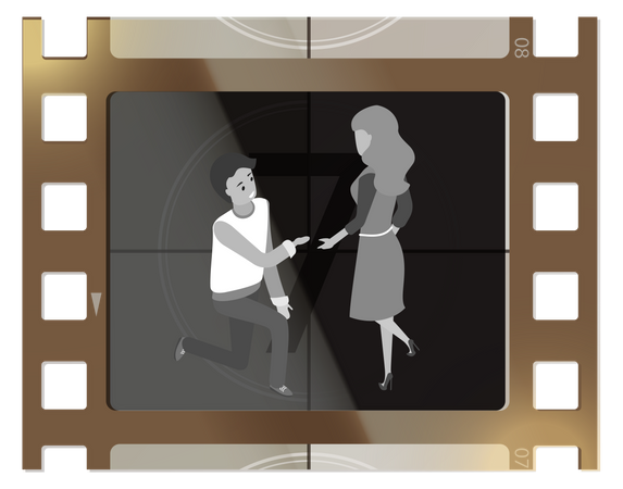 Black and white vintage film frame  Illustration