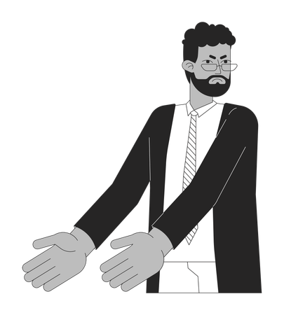Black bearded boss arguing  Illustration