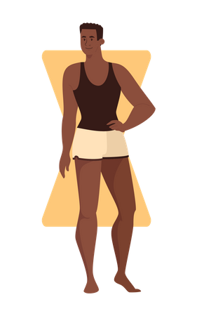 Black boy standing  Illustration