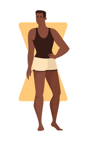 Black boy standing  Illustration