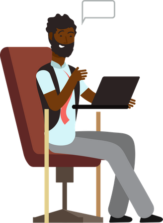 Black businessman having conversation Illustration