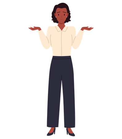 Black businesswoman waiving both hand  Illustration