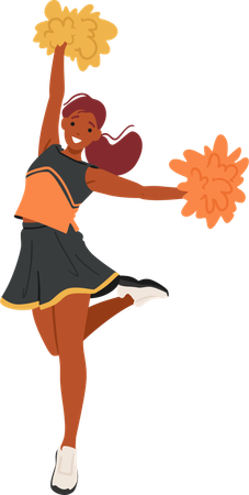 Black Cheerleader Girl  Illustration