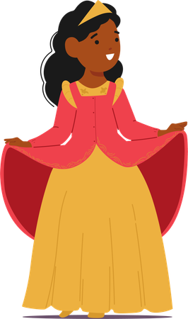 Black Child in Queen Dress  Illustration