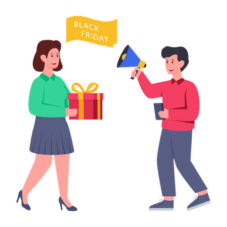 Black Friday Announcement  Illustration