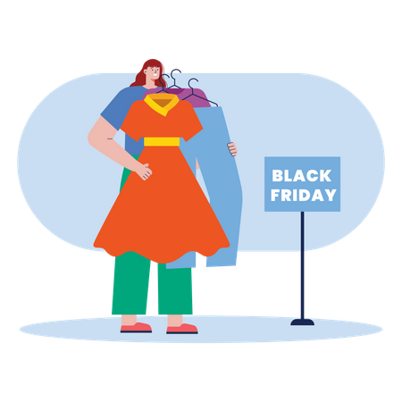 Black Friday clothes sale  Illustration