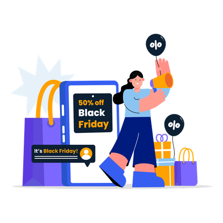 Black Friday Ecommerce Promotion Sale  Illustration