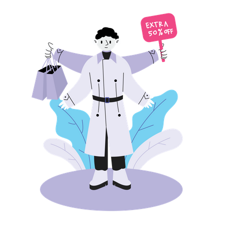 Black friday extra 50 percent off sale  Illustration