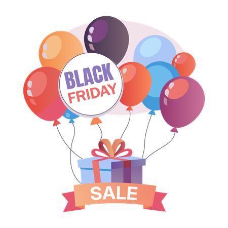 Black friday gift box  Illustration