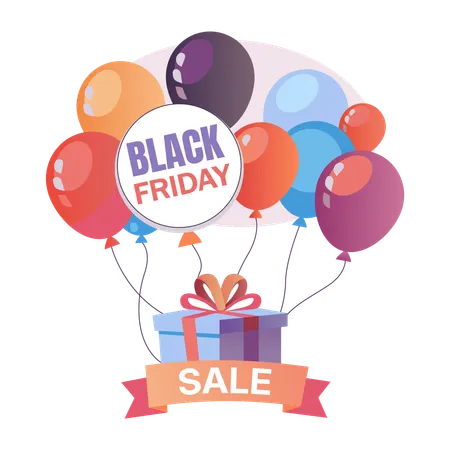 Black friday gift box  Illustration