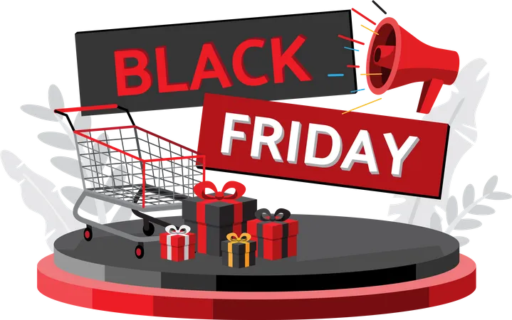 Black Friday Mega Sale Sale Clearance Shopping Online Shopping Illustration