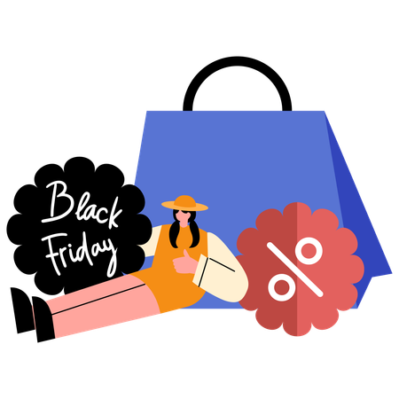 Mega-Ausverkauf am Black Friday  Illustration