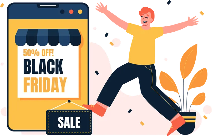 Black Friday Online Store  Illustration