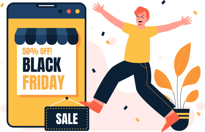 Black Friday Online Store  Illustration