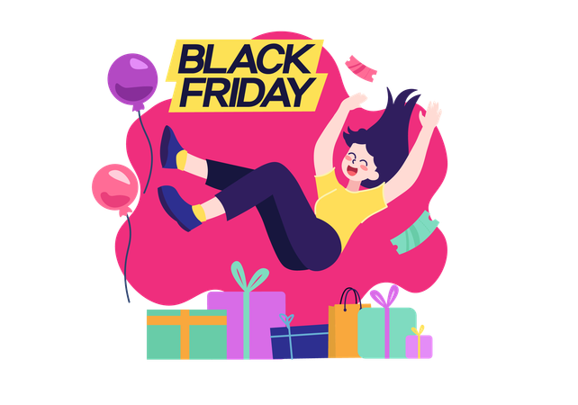 Black friday returns shopping  Illustration