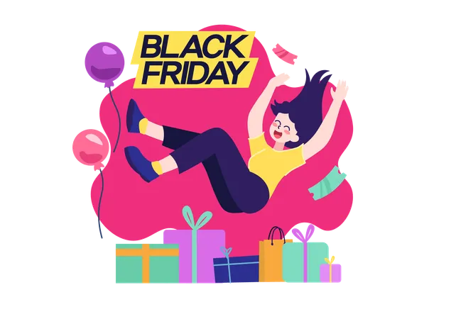 Black friday returns shopping  Illustration