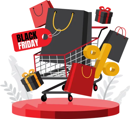 Black Friday Mega Sale Sale Clearance Shopping Online Shopping Illustration